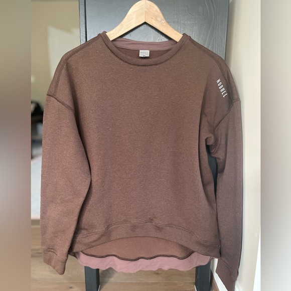 NOBULL Tops - Nobull Performance Crew Mocha Sweatshirt Size Medium